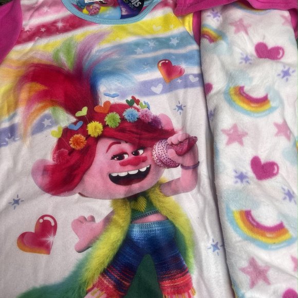 NWT TWINS trolls rainbow 2 pajamas pjs 6 birthdays - Picture 4 of 7